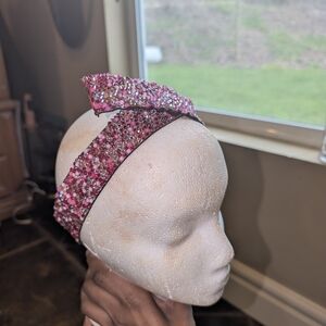 Pink or blue Crystal Bow Headband